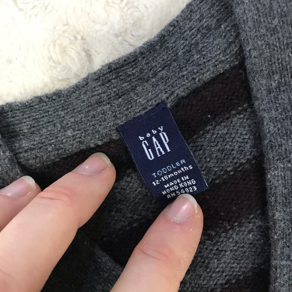 Baby Gap Cardigan Sweater Elbow Patches Stripes - Picture 5 of 6